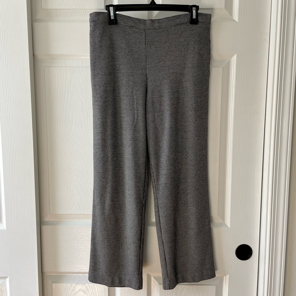 Alfred Dunner Stretch Ankle Length Black and White Houndstooth Pants size 12